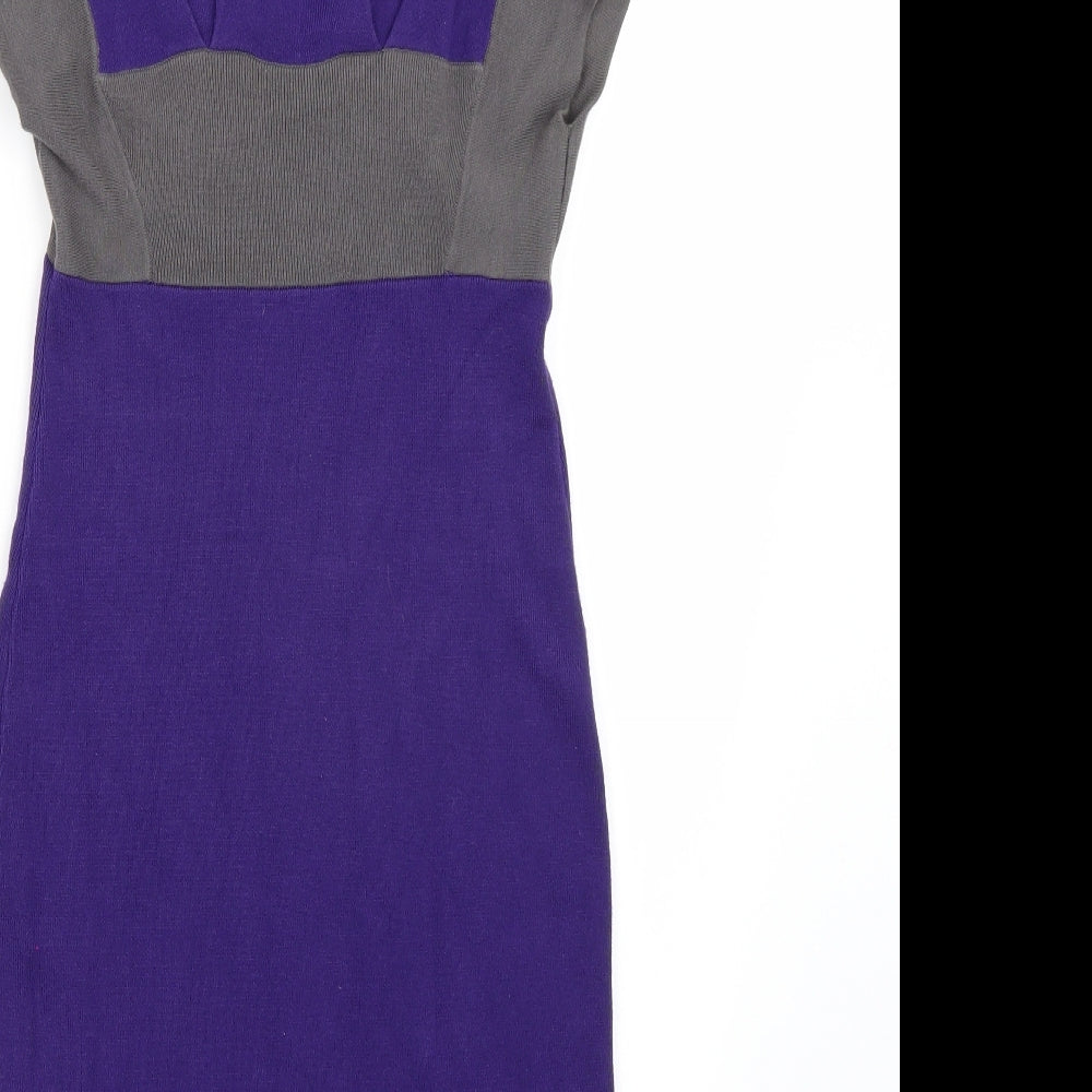 Topshop Womens Purple Rayon A-Line Size 8
