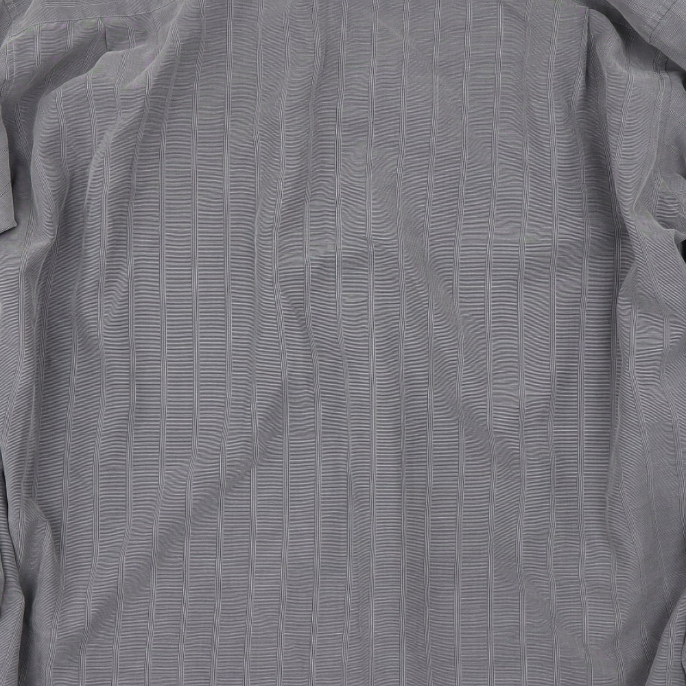 Mens UK Size L Melka Grey Button-Up Long Sleeve Casual Shirt