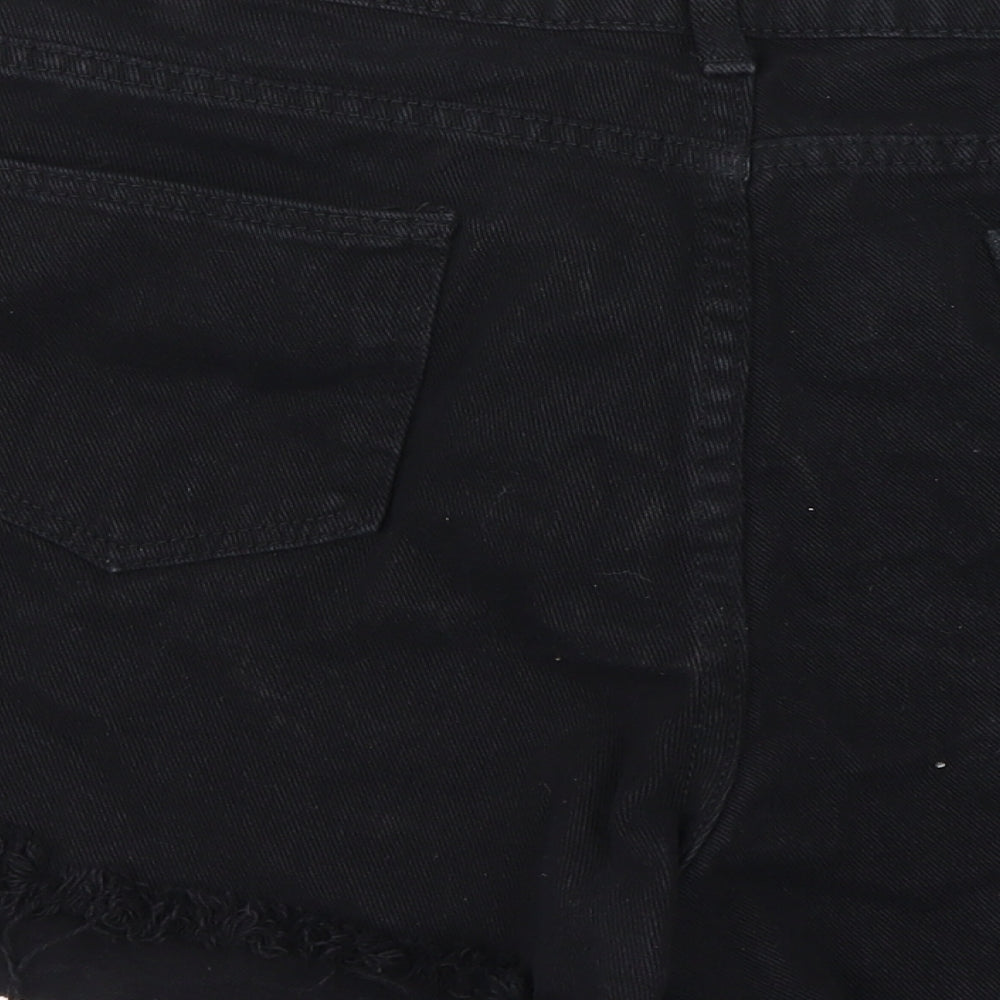 SheIn Womens Black Cut-Off Shorts Size 32 in