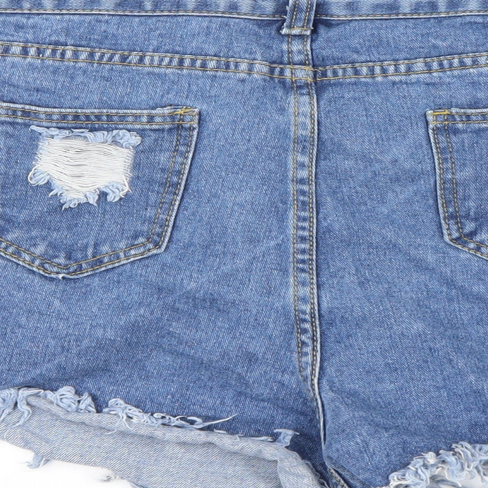 SheIn Womens Blue Cut-Off Shorts Size 32 in