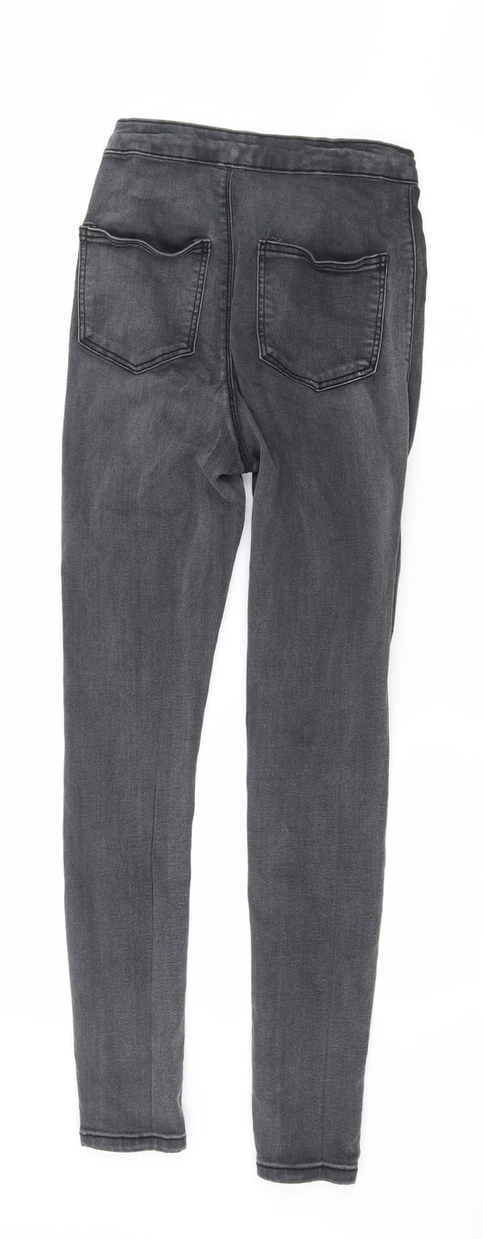 PRETTYLITTLETHING Womens Grey Denim Skinny Jeans Size 8 L27 in