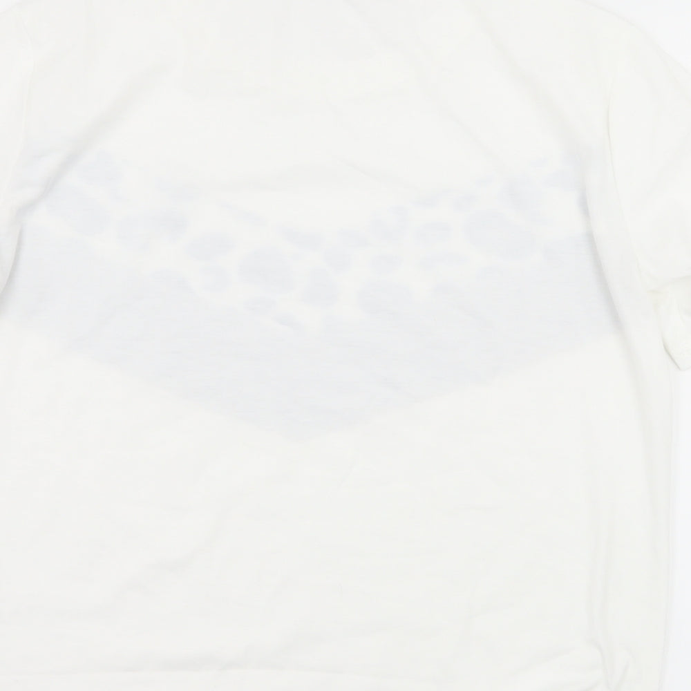 SheIn Womens White Striped Jersey Basic T-Shirt Size S