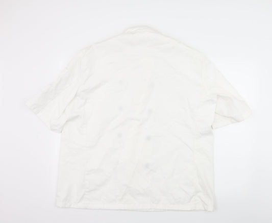 Mens UK Size L Denny's London White Button-Up Short Sleeve Casual Shirt