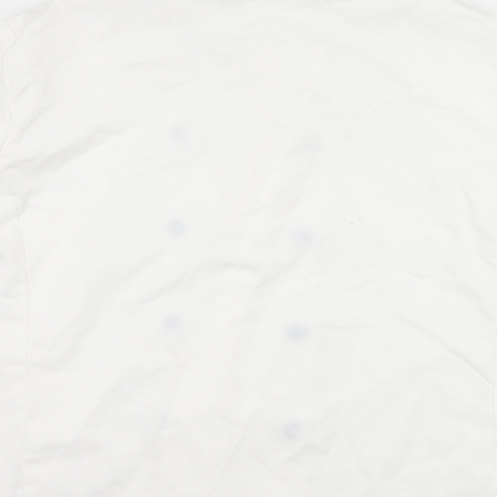Mens UK Size L Denny's London White Button-Up Short Sleeve Casual Shirt