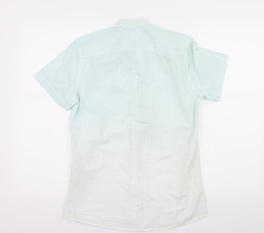 Mens UK Size XS LCW Young Blue Button-Up Short Sleeve Casual Shirt