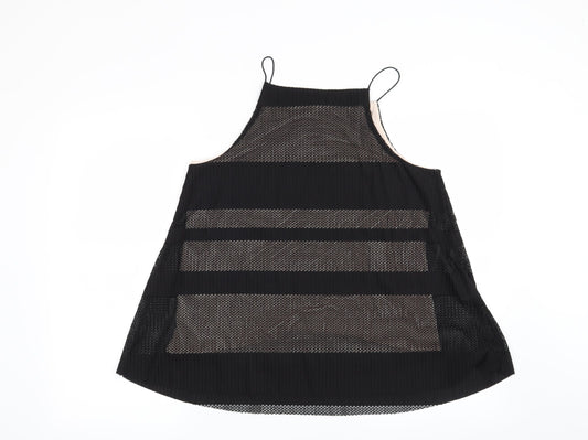 Warehouse Womens Black Striped Basic Blouse Size 12