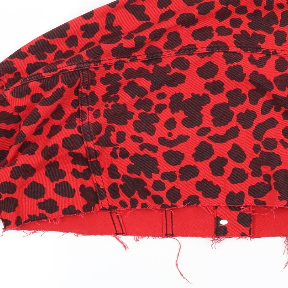 Miss Toxic Womens Red Animal Print Jacket Size 8