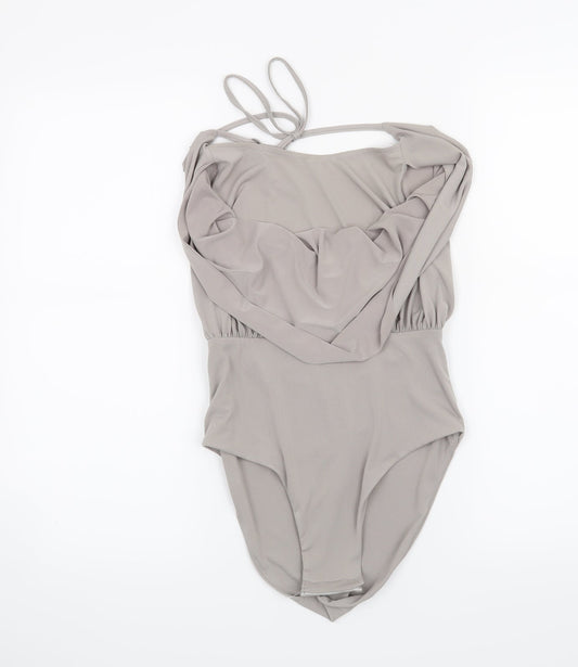 Womens UK Size 8 Love One-Piece Grey Bodysuit