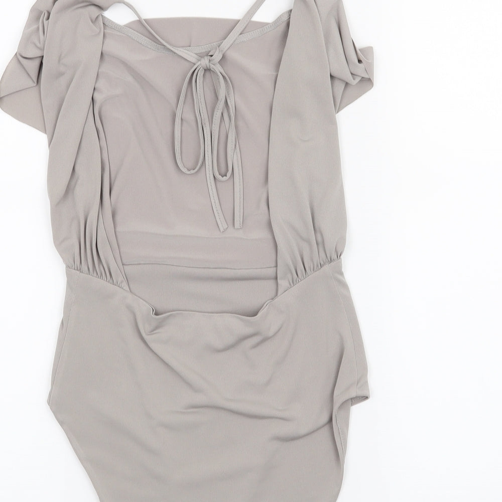 Love Womens Grey Bodysuit One-Piece Size 8
