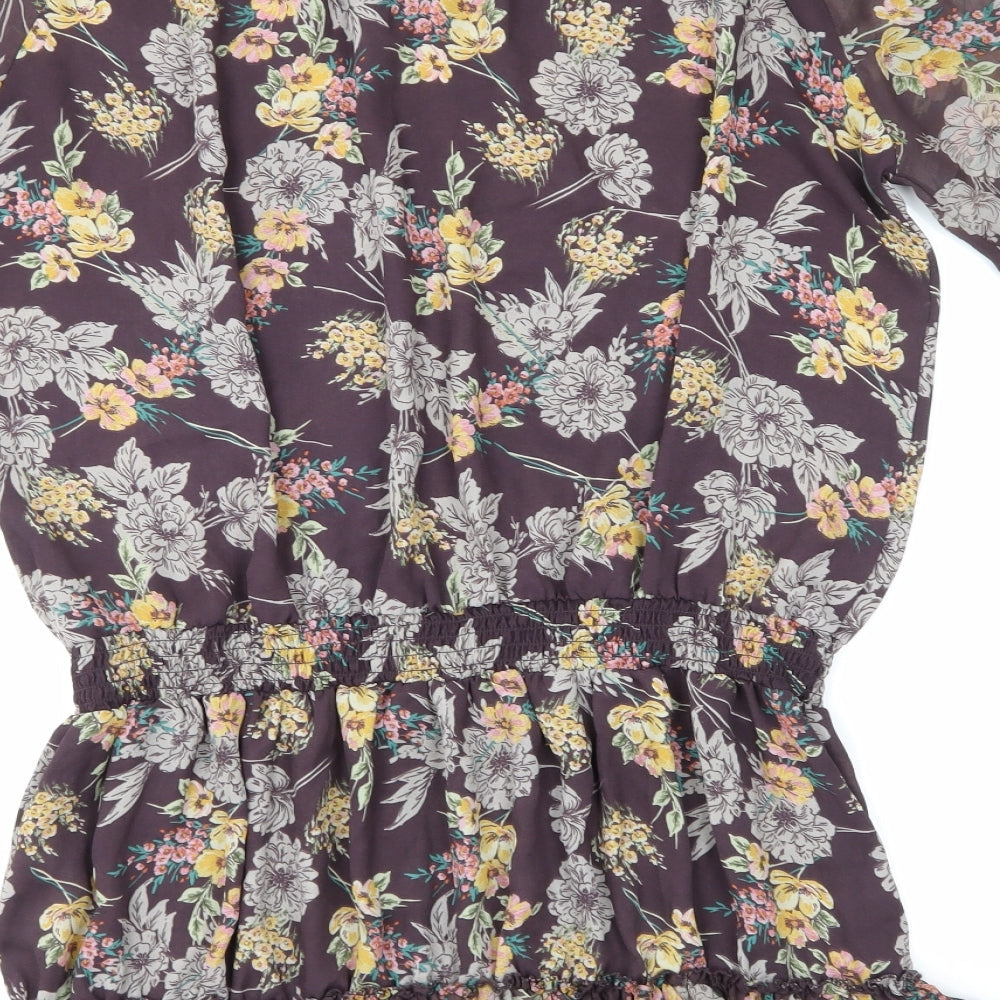 Peacocks Womens Blue Floral Sheath Size 16