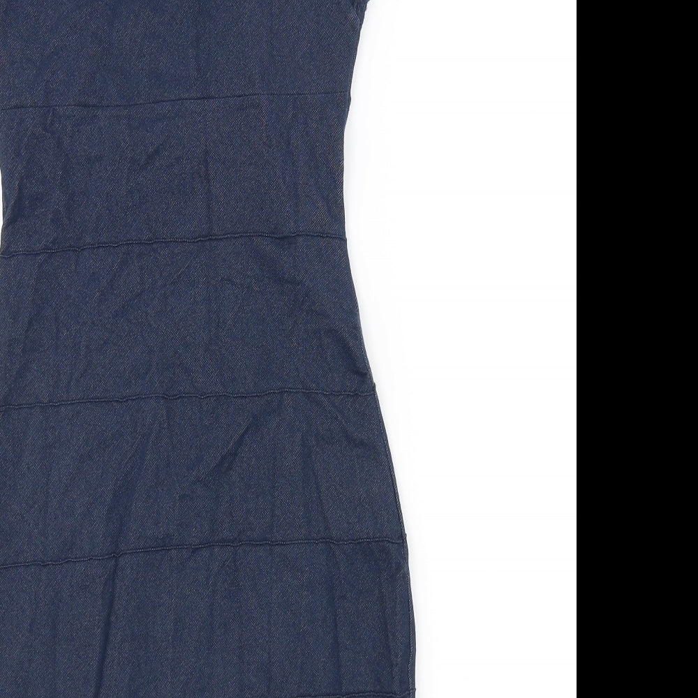 Sasperilla Womens Blue Pencil Dress Size 8