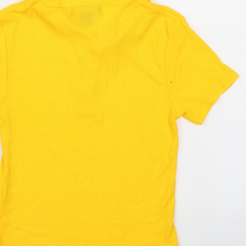 Primark Womens Yellow Basic Polo Size XS