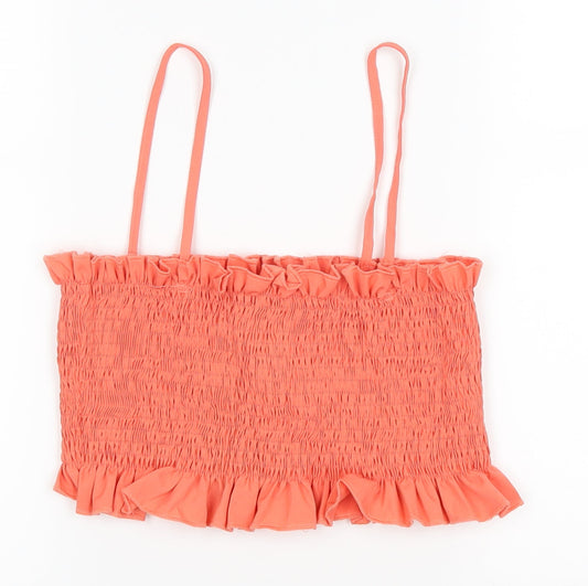 Womens UK Size 10 Boohoo Orange Cropped Tank