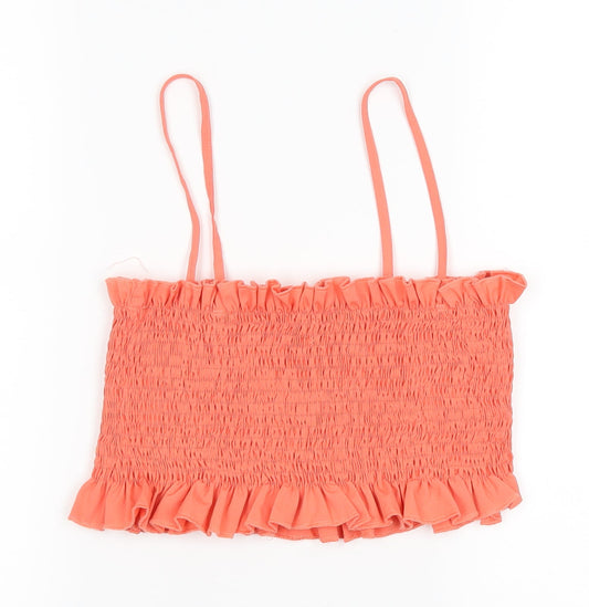 Womens UK Size 10 Boohoo Orange Cropped Tank