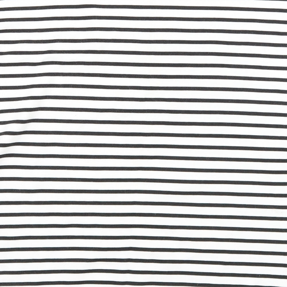 Quiz Womens Black Striped Basic T-Shirt Size 12 - amour
