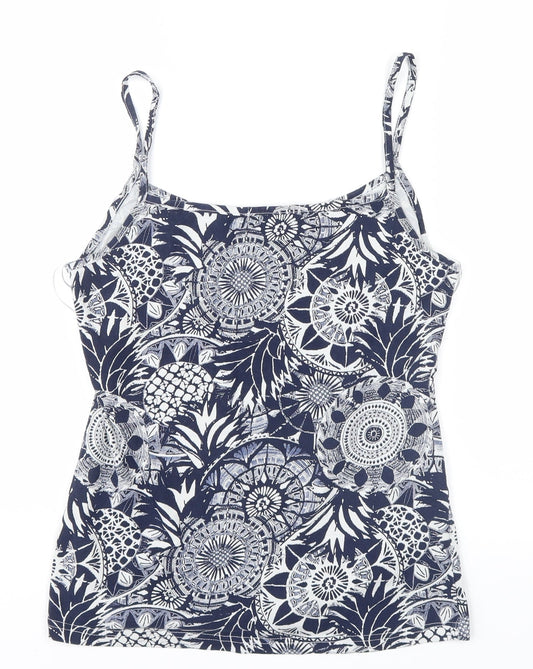 George Womens Blue Floral Basic Tank Size 14