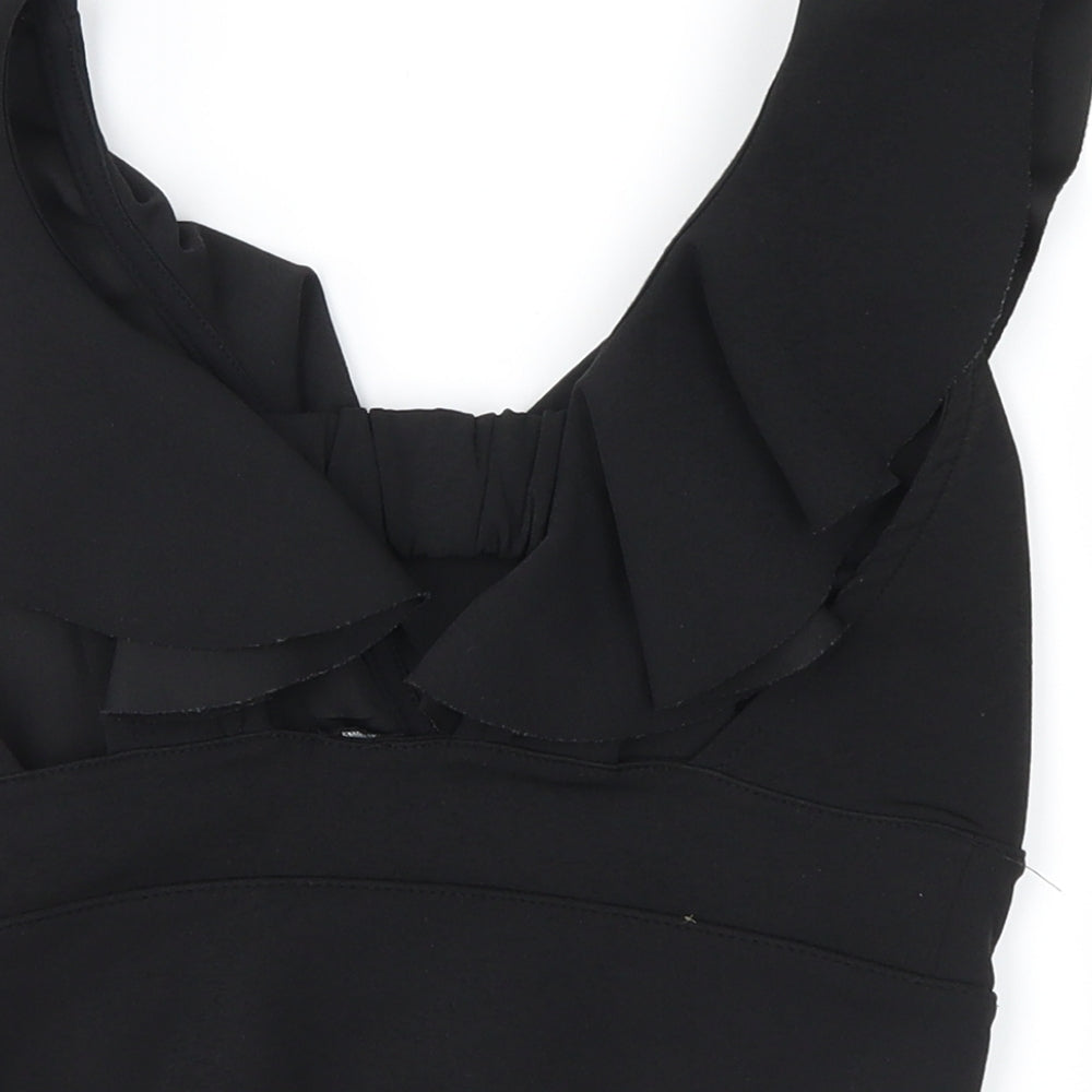 Womens UK Size 6 River Island Black Cropped Tank