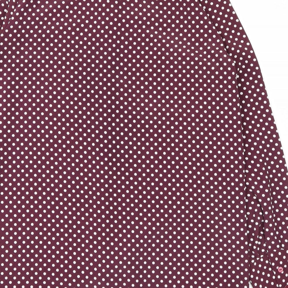 Primark Womens Purple Polka Dot Basic Button-Up Size 12