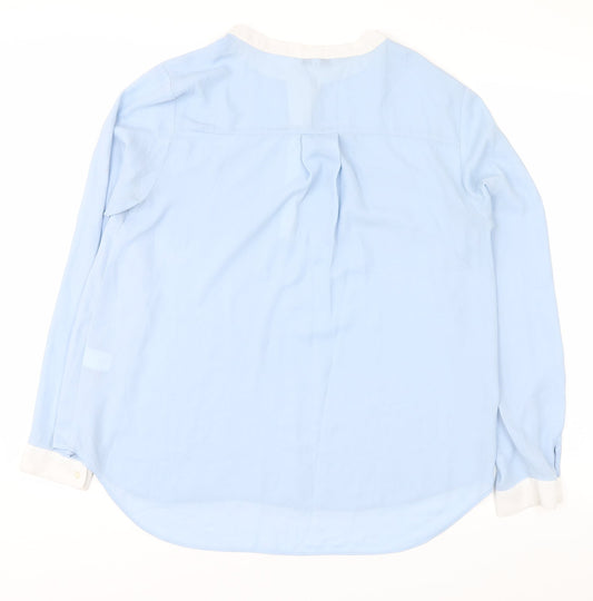 Womens UK Size 10 NEXT Blue Basic Button-Up