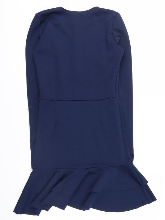 I SAW IT FIRST Womens Blue Shirt Dress Size 8