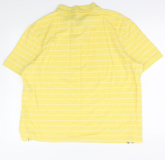 Sand stone Mens Yellow Striped Polo Size XL