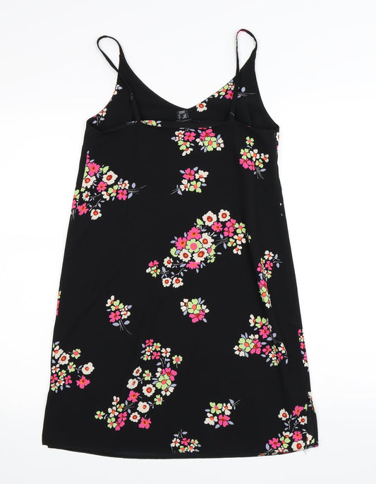 Primark Womens Black Floral Slip Dress Size 6