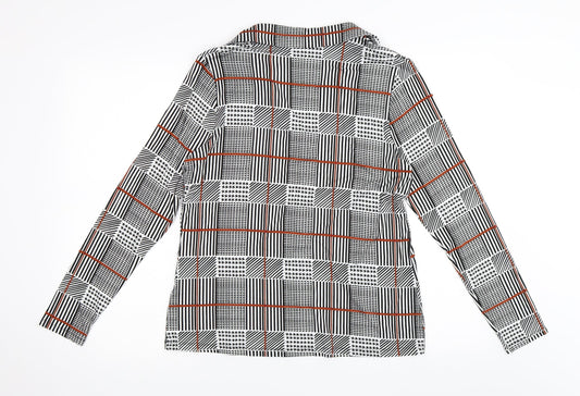 Papaya Womens Black Check Basic Polo Size 14