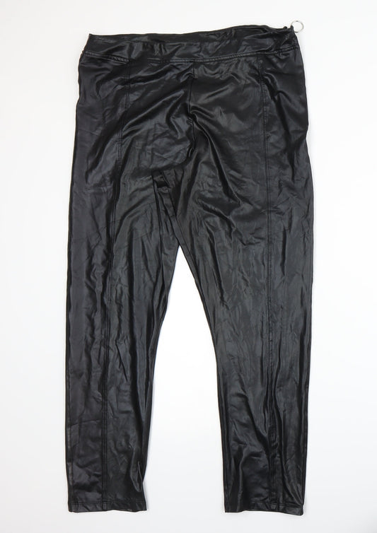 Womens UK Size 14 Boohoo Regular Fit Black Trousers