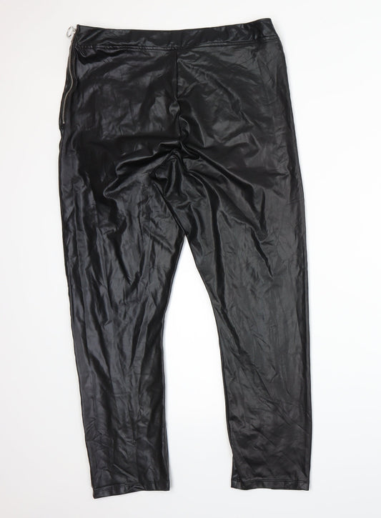 Boohoo Womens Black Trousers Size 14 L25 in
