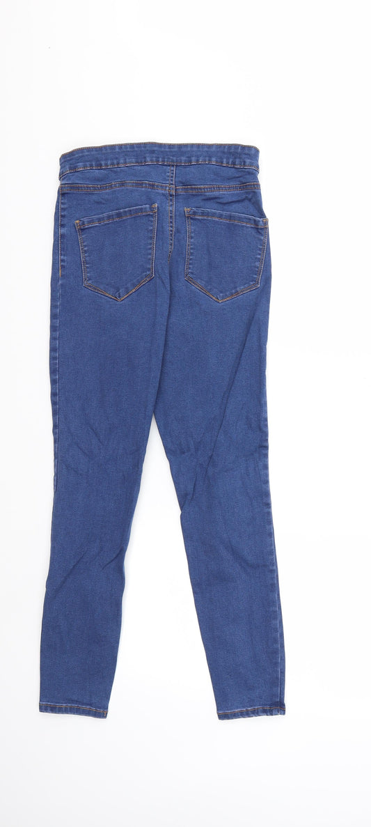 Denim & Co. Womens Blue Denim Skinny Jeans Size 10 L25 in