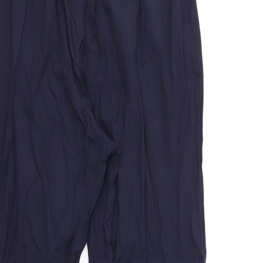 Womens UK Size L Preworn Regular Fit Blue Trousers