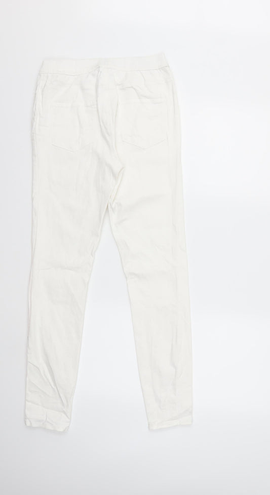 George Womens White Denim Skinny Jeans Size 10 L28 in