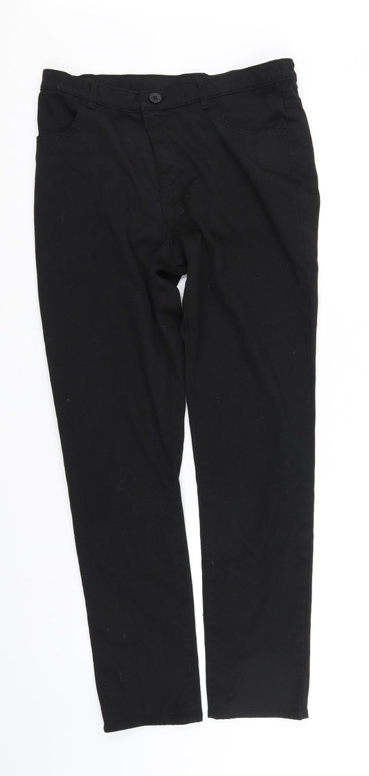 Womens UK Size 8 George Regular Fit Black Trousers