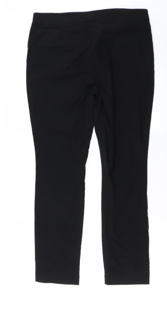 Womens UK Size 14 Papaya Regular Fit Black Trousers