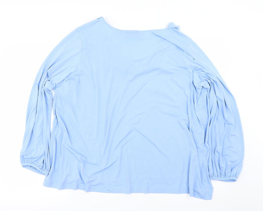 Susan Graver Womens Blue Basic Blouse Size 2XL