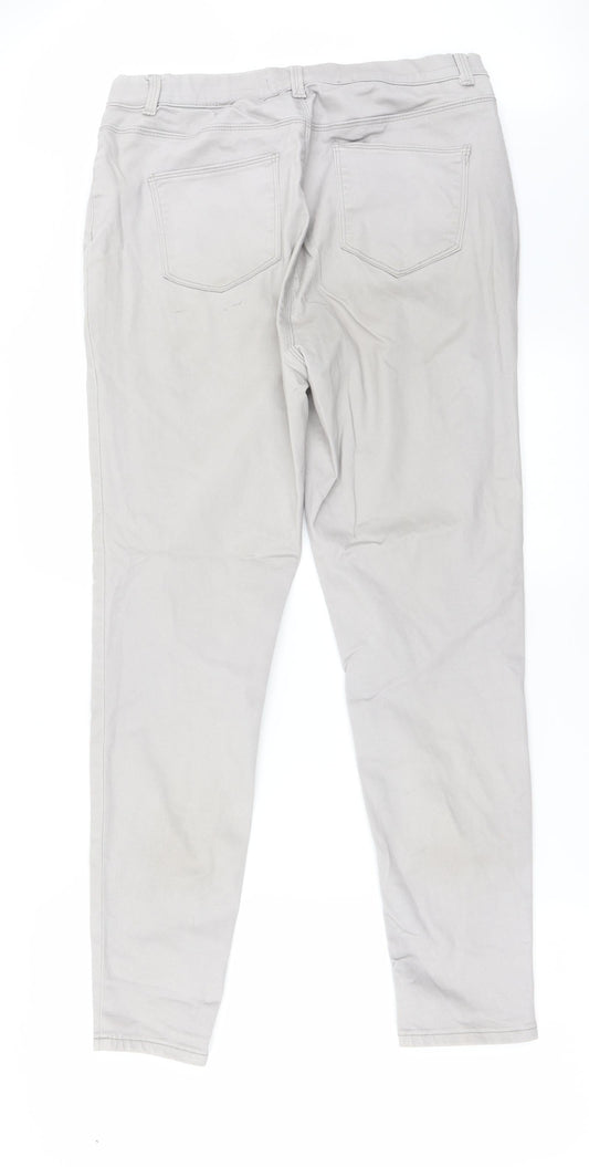 Peacocks Womens Grey Straight Jeans Size 14 L26 in