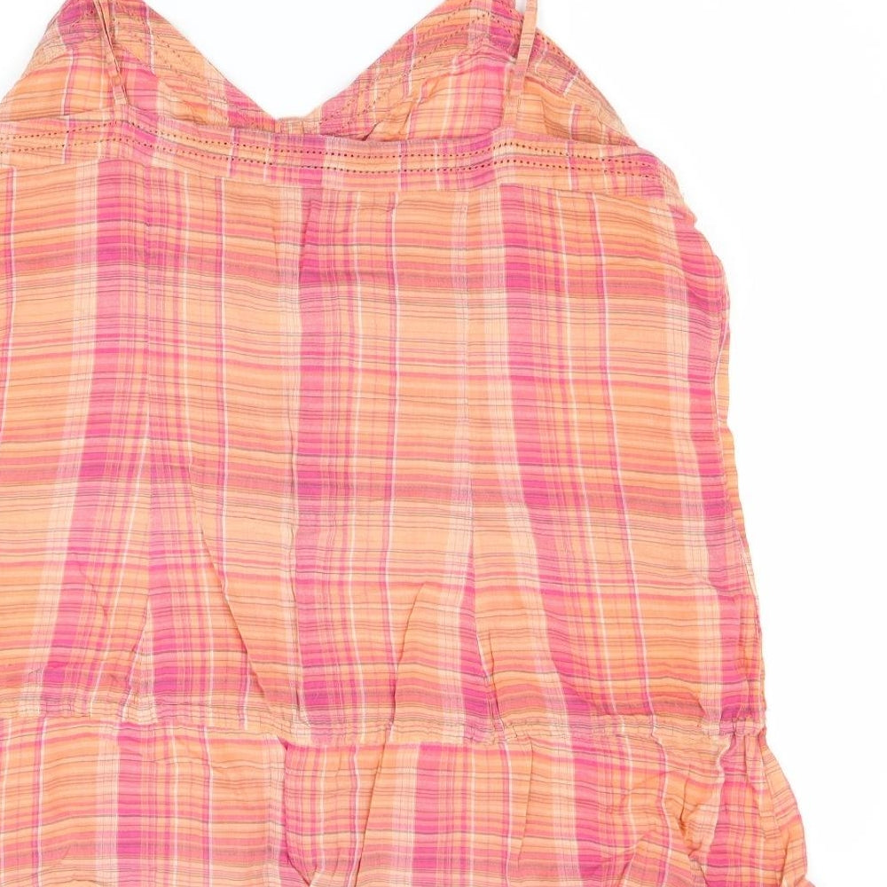 TU Womens Orange Check Camisole Blouse Size 20