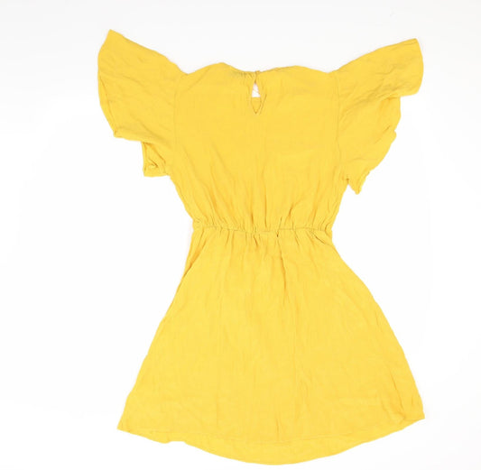 Papaya Womens Yellow A-Line Size 8