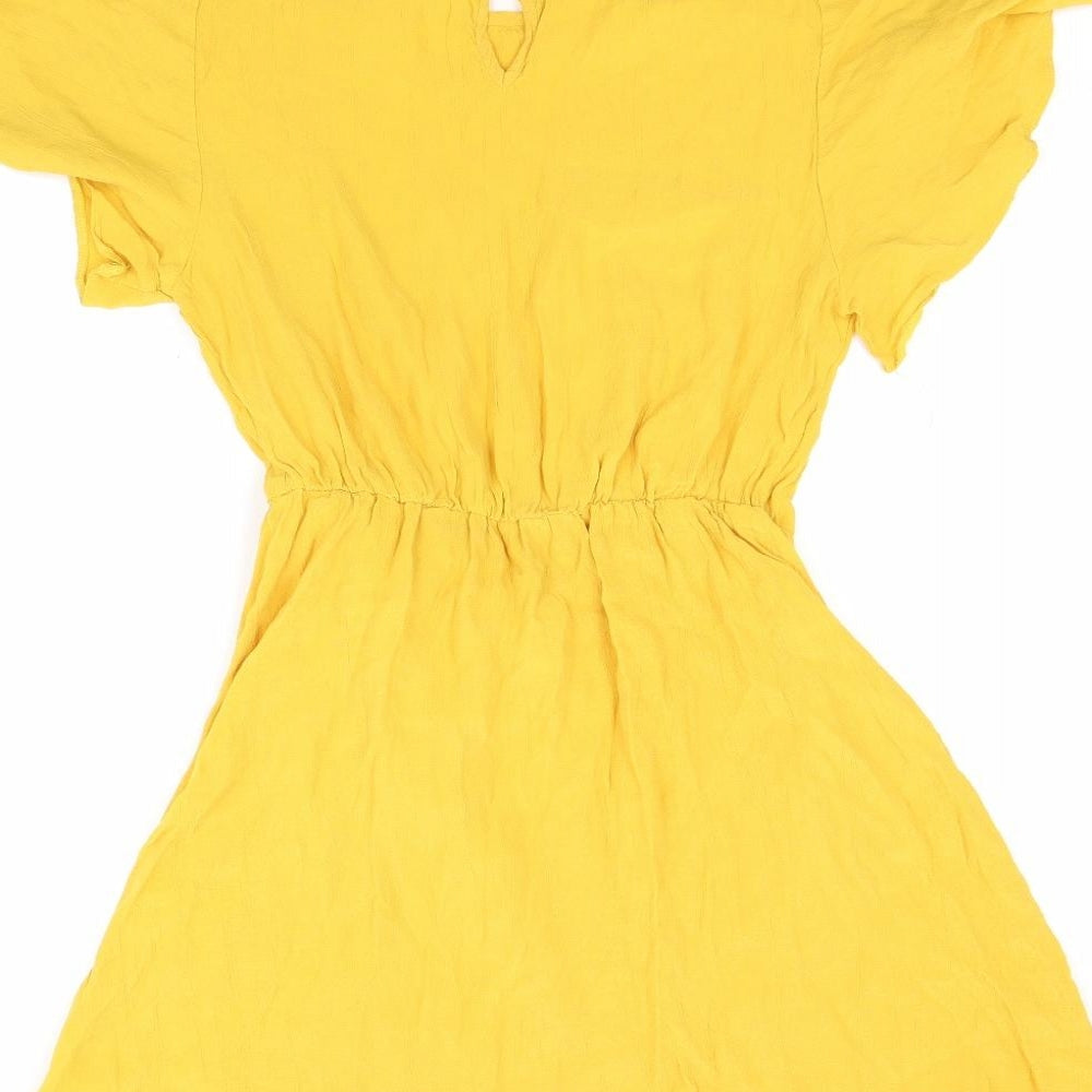 Papaya Womens Yellow A-Line Size 8