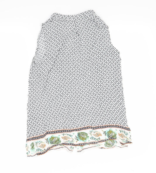 George Womens White Floral Basic Blouse Size 10