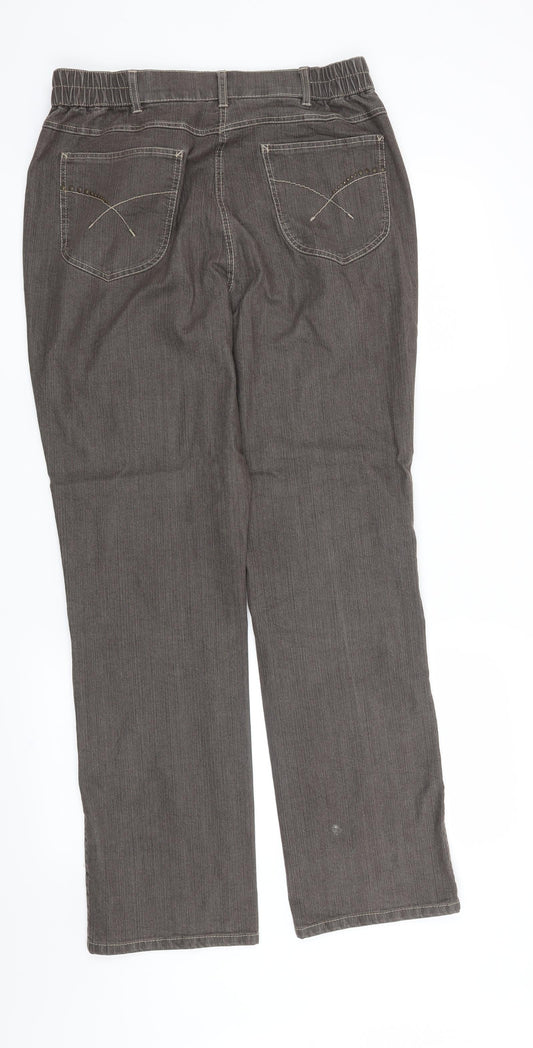 Womens UK Size 34 in Preworn Regular Fit Straight Grey Jeans