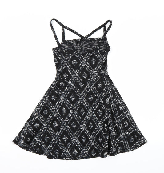 Topshop Womens Black A-Line Size 6