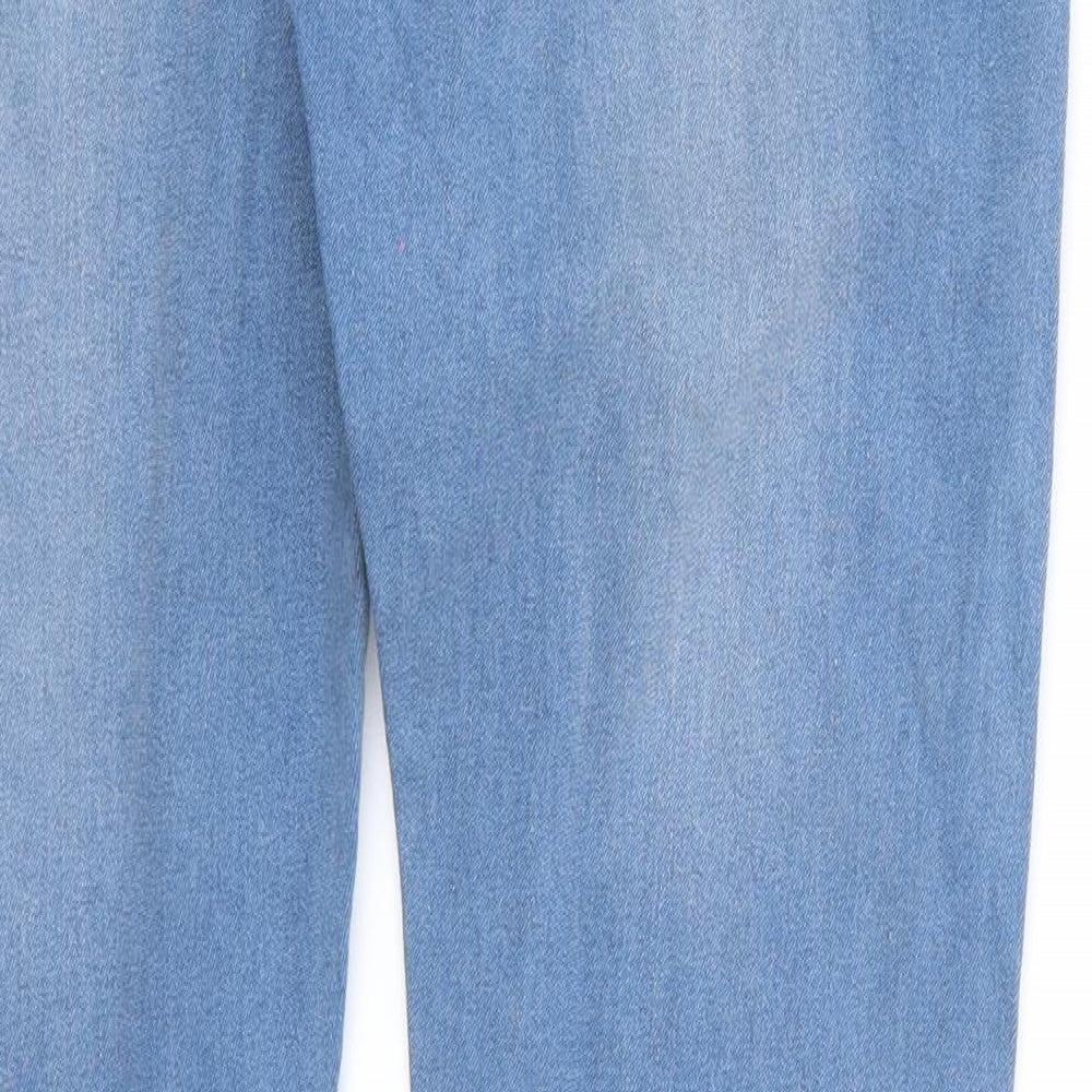 Womens UK Size 30 Preworn Regular Fit Cropped Blue Jeans