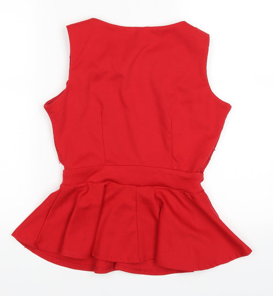 Womens UK Size 8 Dorothy Perkins Red Basic Tank