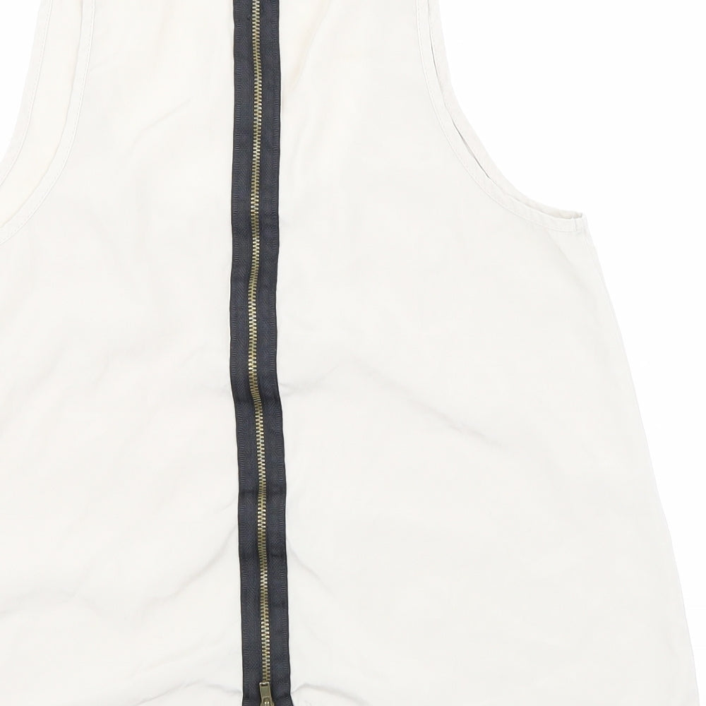 Womens UK Size 8 Topshop Beige Basic Blouse