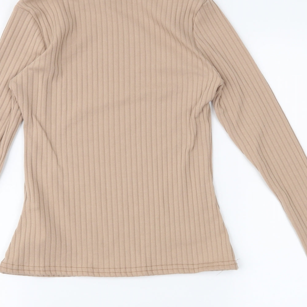 Nasty Gal Womens Brown Basic Blouse Size 4