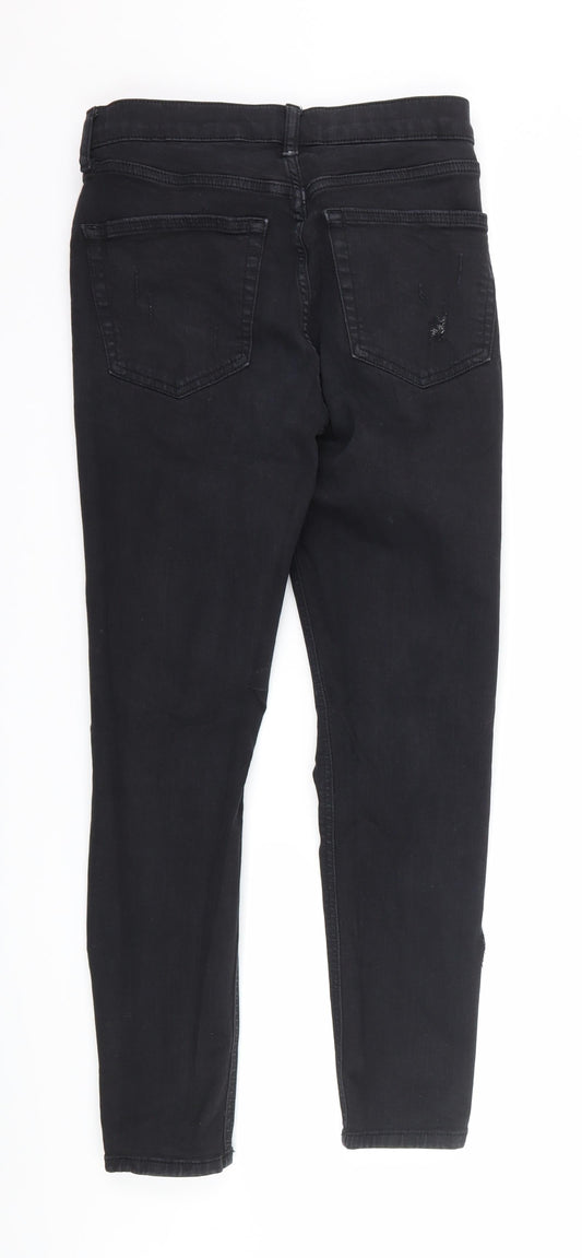 Topshop Womens Black Denim Skinny Jeans Size 28 L30 in