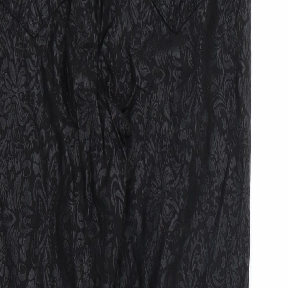luccd Womens Black Floral Trousers Size 8 L23 in