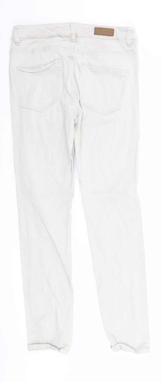 Womens UK Size 12 H&M Regular Fit Ivory Trousers