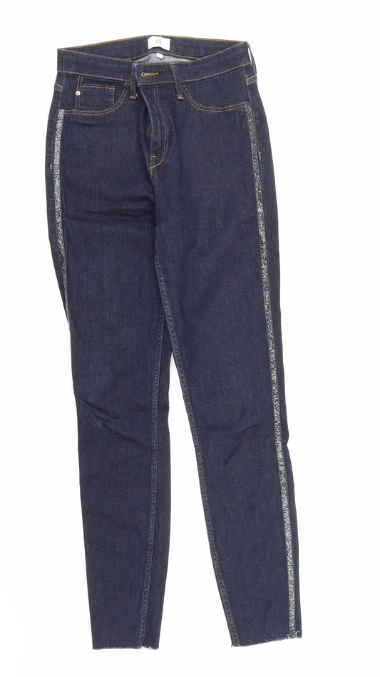 Womens UK Size 10 River Island Regular Fit Straight Blue Jeans